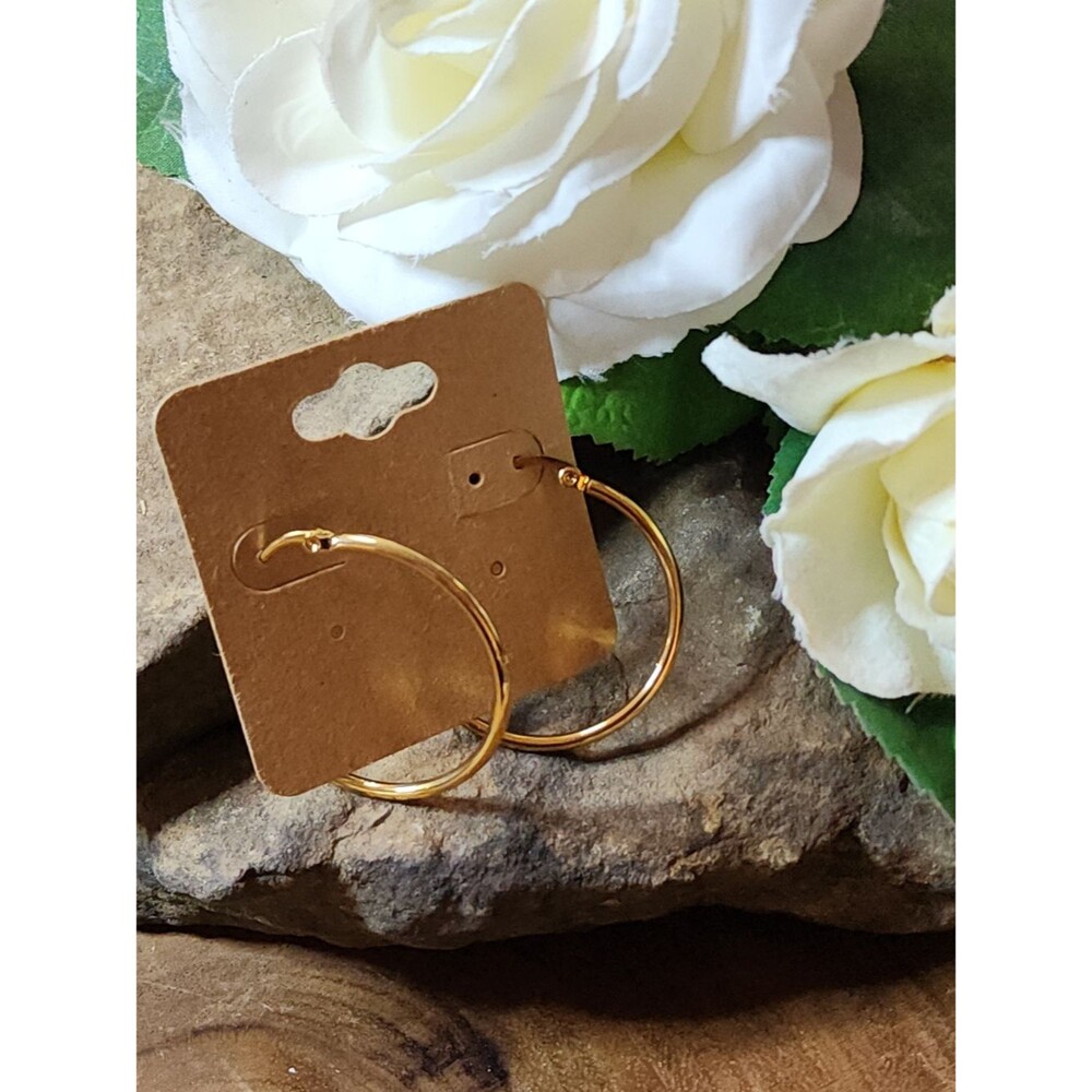 Gold Toned Hoop Earrings - Minmalist Everyday Hoops
